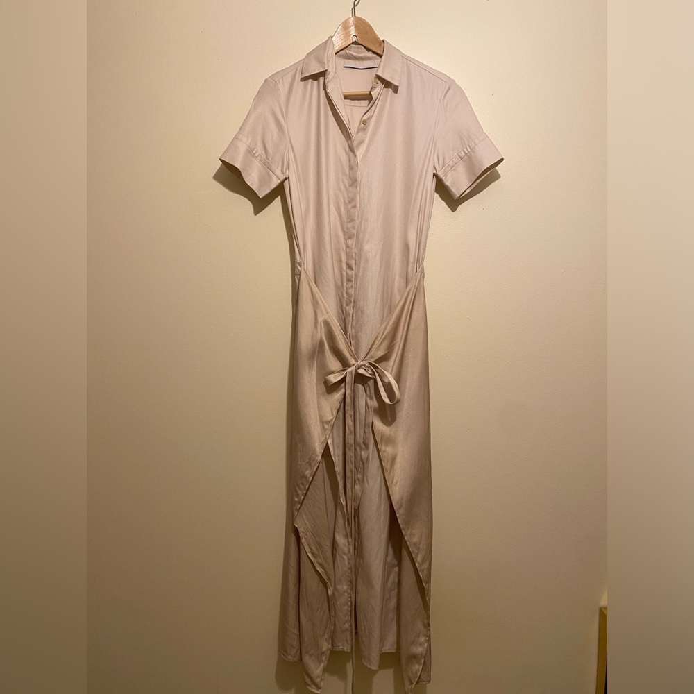 ROSETTA GETTY Elegant Cream Shirt Dress. Size 2